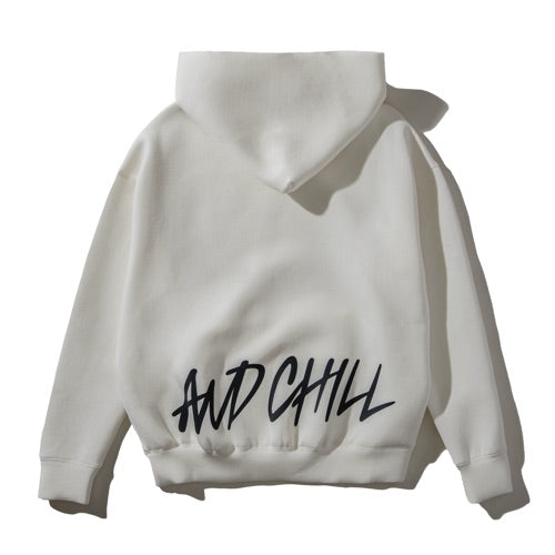 SCRIBBLE DOUBLE KNIT HOODIE WHITE