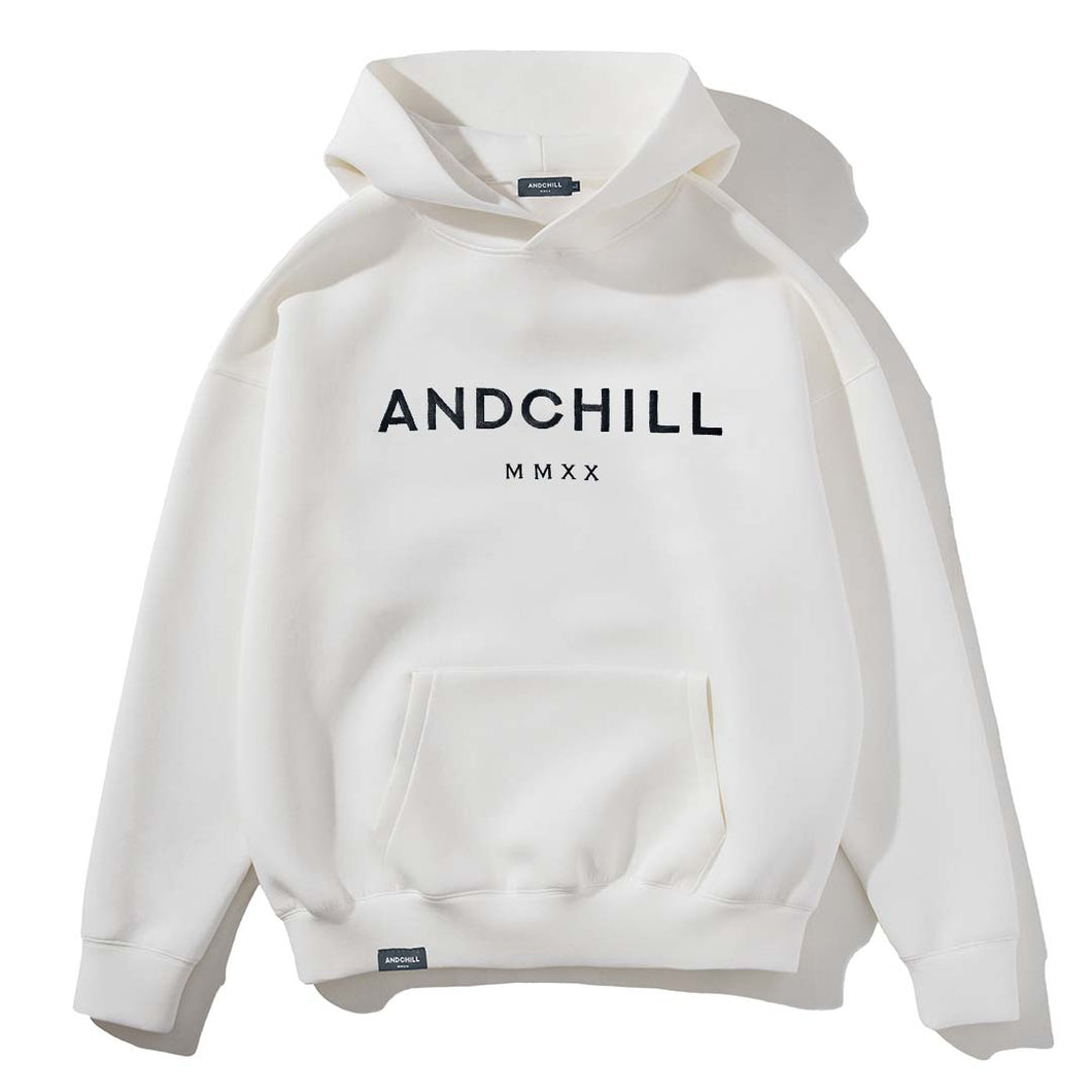AC SIG DOUBLE KNIT HOODIE WHITE